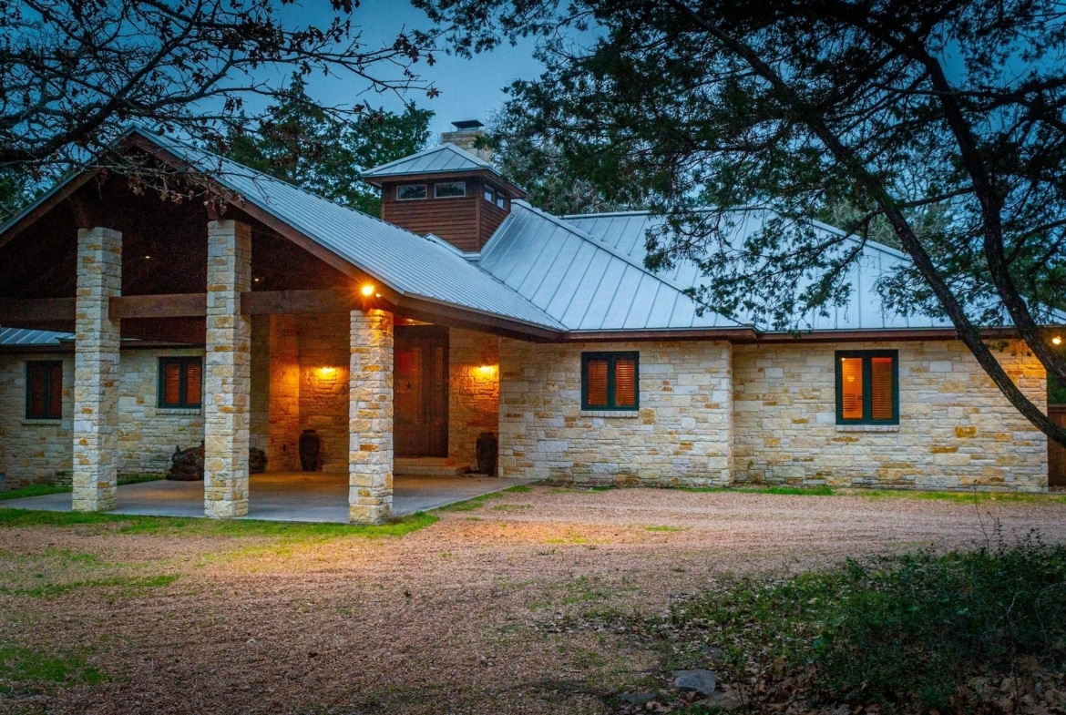 Beautiful ranch home on this Texas land for sale.